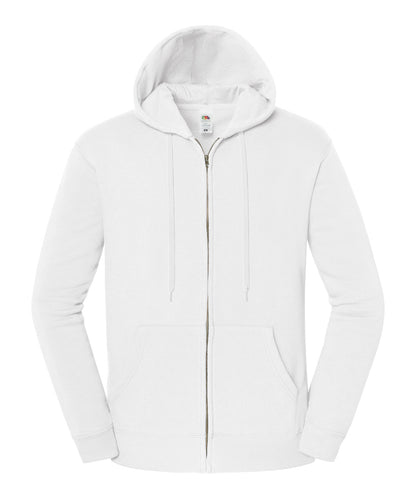 Fruit of the Loom Iconic premium hooded sweat jacket White