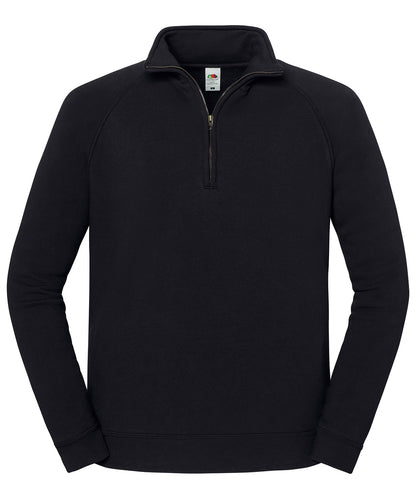 Fruit of the Loom Iconic premium zip-neck sweat Black*