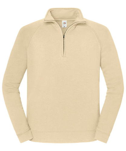 Fruit of the Loom Iconic premium zip-neck sweat Desert Sand