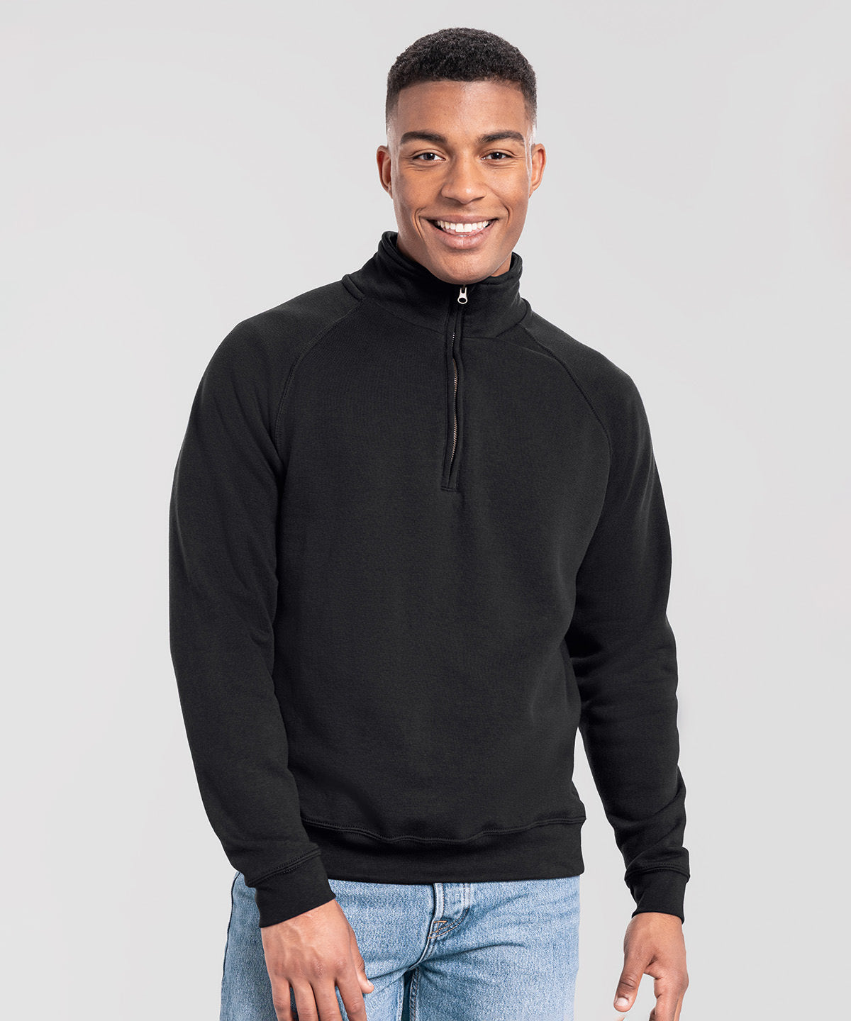 Fruit of the Loom Iconic premium zip-neck sweat Athletic Heather*