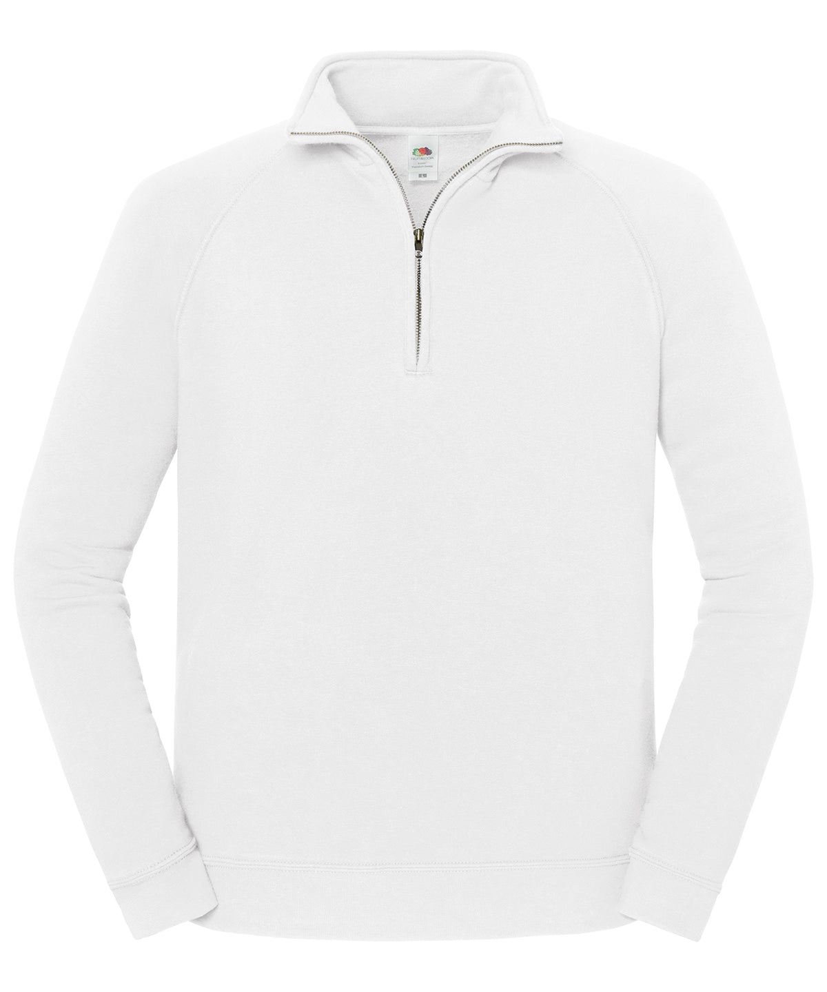 Fruit of the Loom Iconic premium zip-neck sweat White