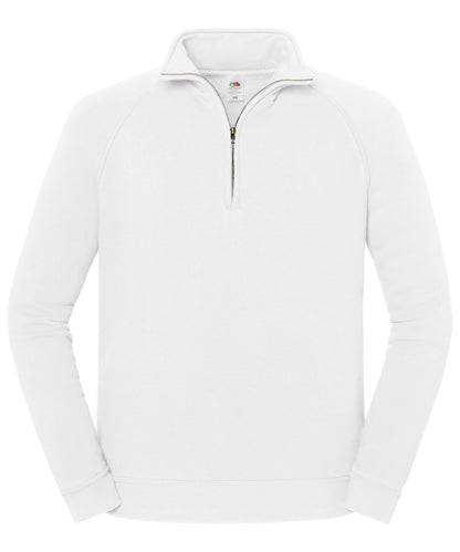 Fruit of the Loom Iconic premium zip-neck sweat White