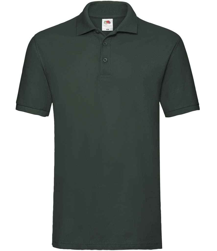 Fruit of the Loom Premium Cotton Piqué Polo Shirt in Bottle Green