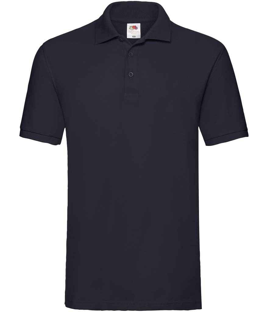 Fruit of the Loom Premium Cotton Piqué Polo Shirt in Deep Navy