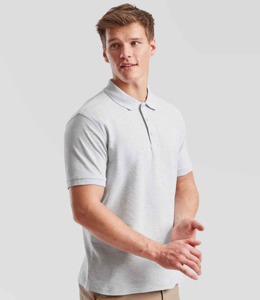 Fruit of the Loom Fruit of the Loom Premium Cotton Piqué Polo Shirt Heather Grey