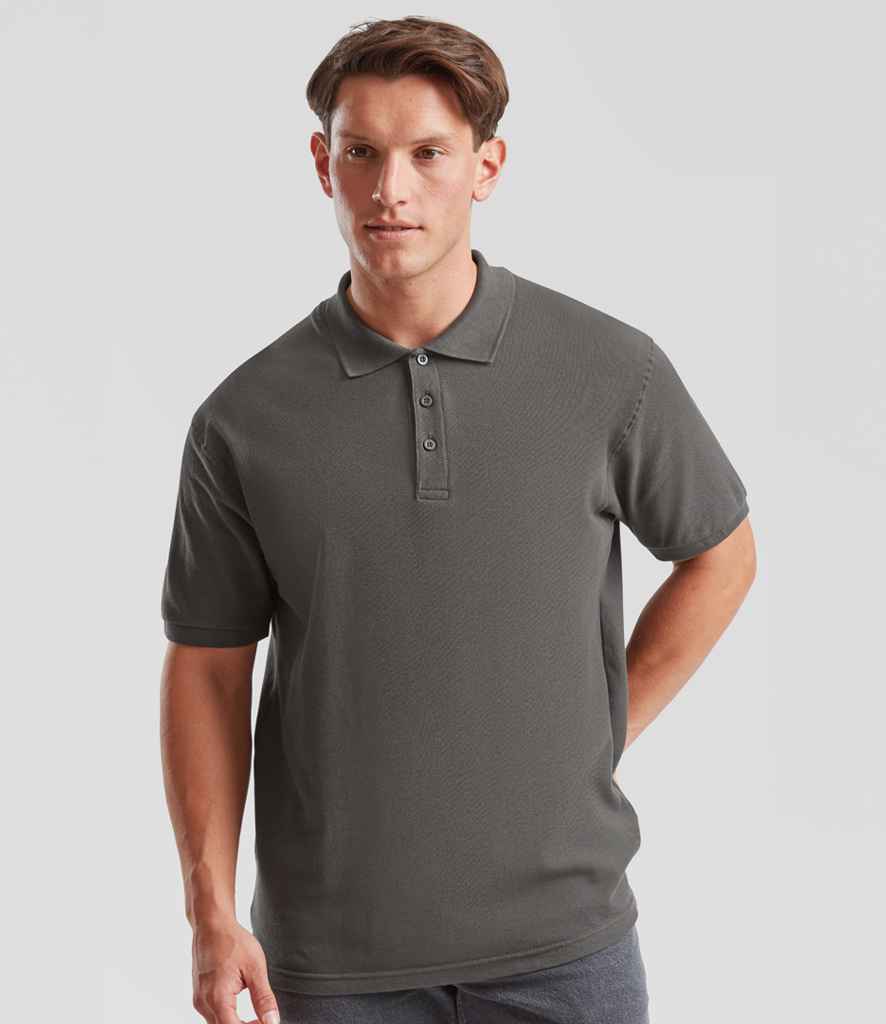 Fruit of the Loom Fruit of the Loom Premium Cotton Piqué Polo Shirt Light Graphite