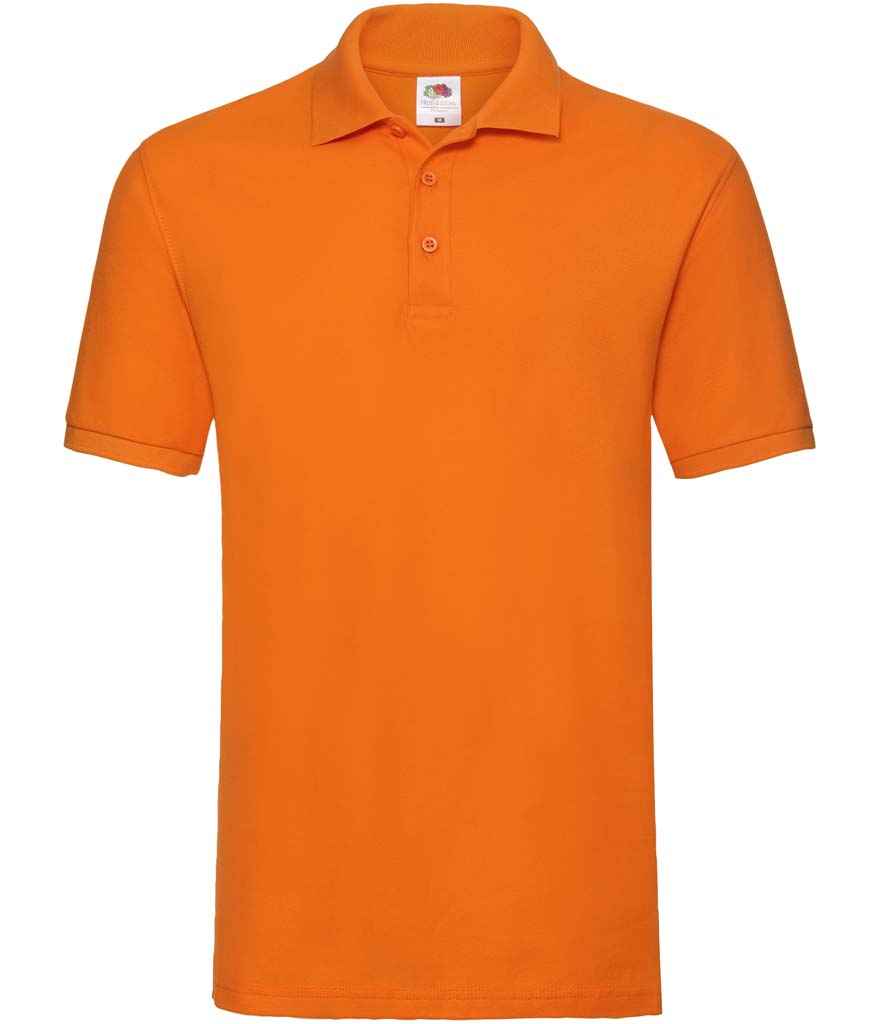 Fruit of the Loom Premium Cotton Piqué Polo Shirt in Orange