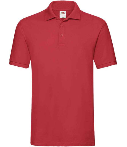 Fruit of the Loom Premium Cotton Piqué Polo Shirt in Red
