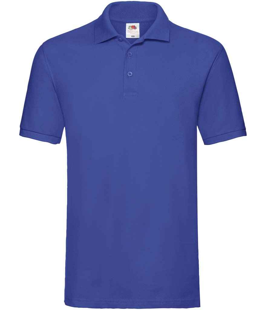 Fruit of the Loom Premium Cotton Piqué Polo Shirt in Royal Blue