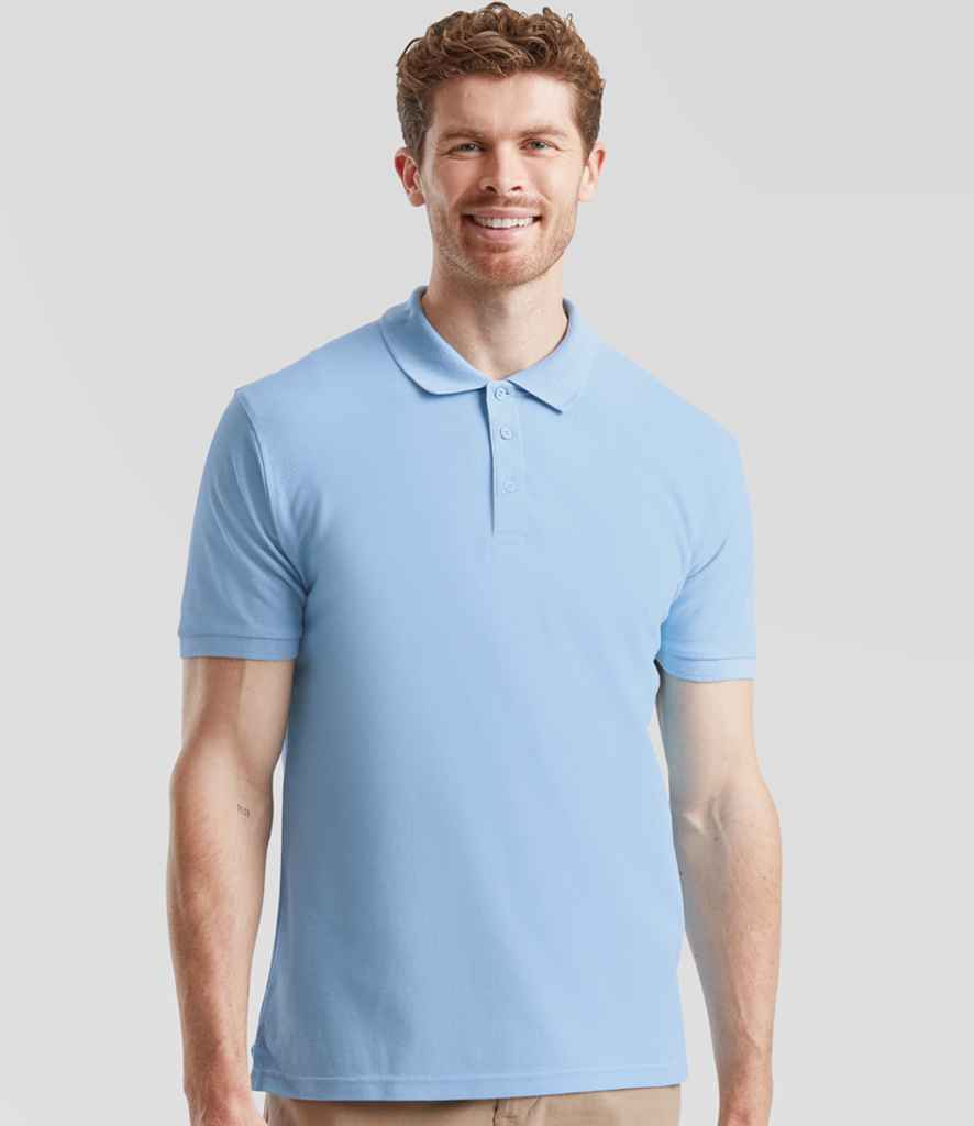 Fruit of the Loom Fruit of the Loom Premium Cotton Piqué Polo Shirt Sky Blue