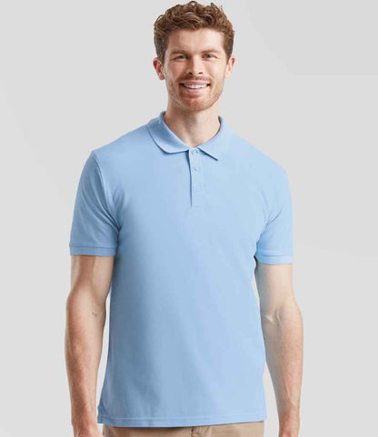 Fruit of the Loom Fruit of the Loom Premium Cotton Piqué Polo Shirt Sky Blue
