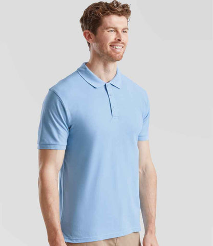 Fruit of the Loom Fruit of the Loom Premium Cotton Piqué Polo Shirt Sky Blue