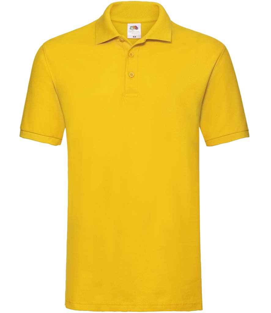 Fruit of the Loom Premium Cotton Piqué Polo Shirt in Sunflower