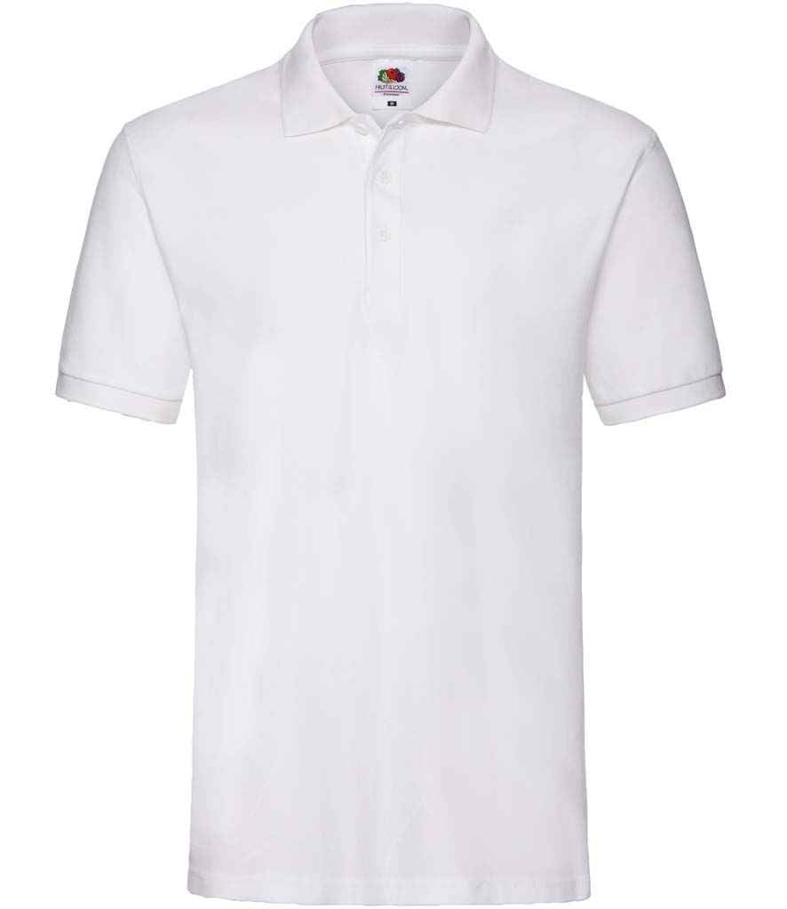 Fruit of the Loom Premium Cotton Piqué Polo Shirt in White