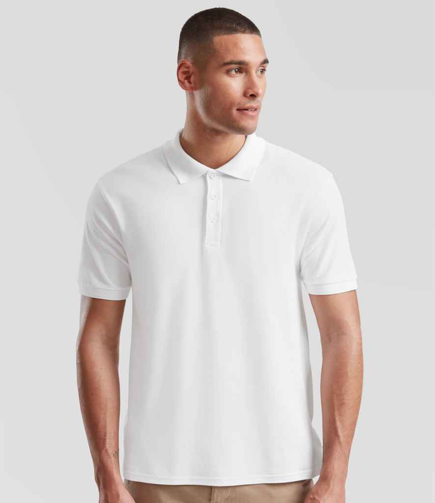 Fruit of the Loom Fruit of the Loom Premium Cotton Piqué Polo Shirt White
