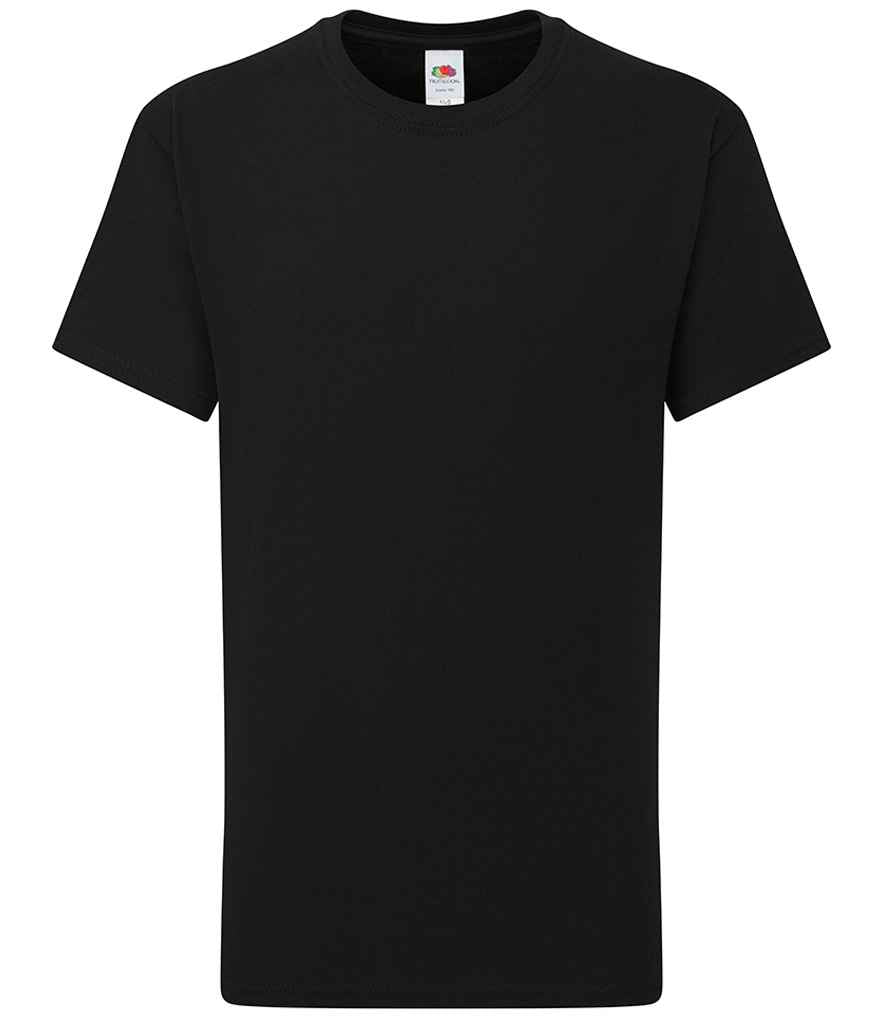 Fruit of the Loom Kids Iconic 195 T-Shirt in Black