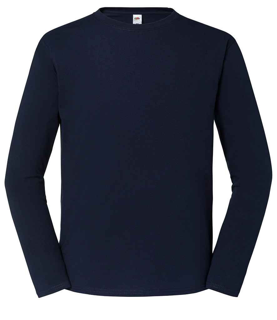 Fruit of the Loom Iconic 195 Long Sleeve T-Shirt in Deep Navy