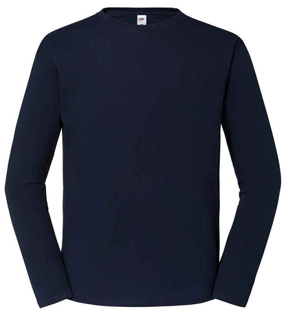 Fruit of the Loom Iconic 195 Long Sleeve T-Shirt in Deep Navy