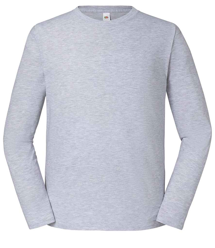 Fruit of the Loom Iconic 195 Long Sleeve T-Shirt in Heather Grey