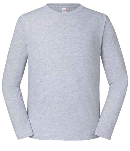 Fruit of the Loom Iconic 195 Long Sleeve T-Shirt in Heather Grey