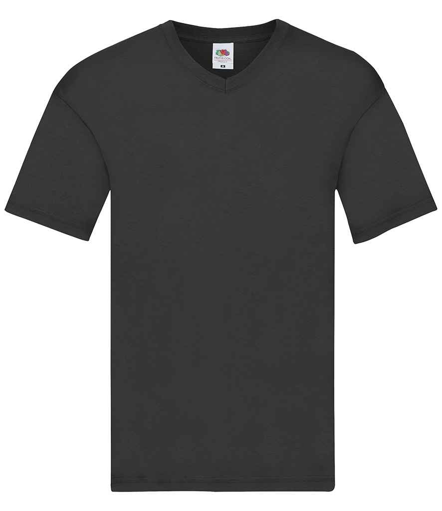 Fruit of the Loom Original V Neck T-Shirt in Black