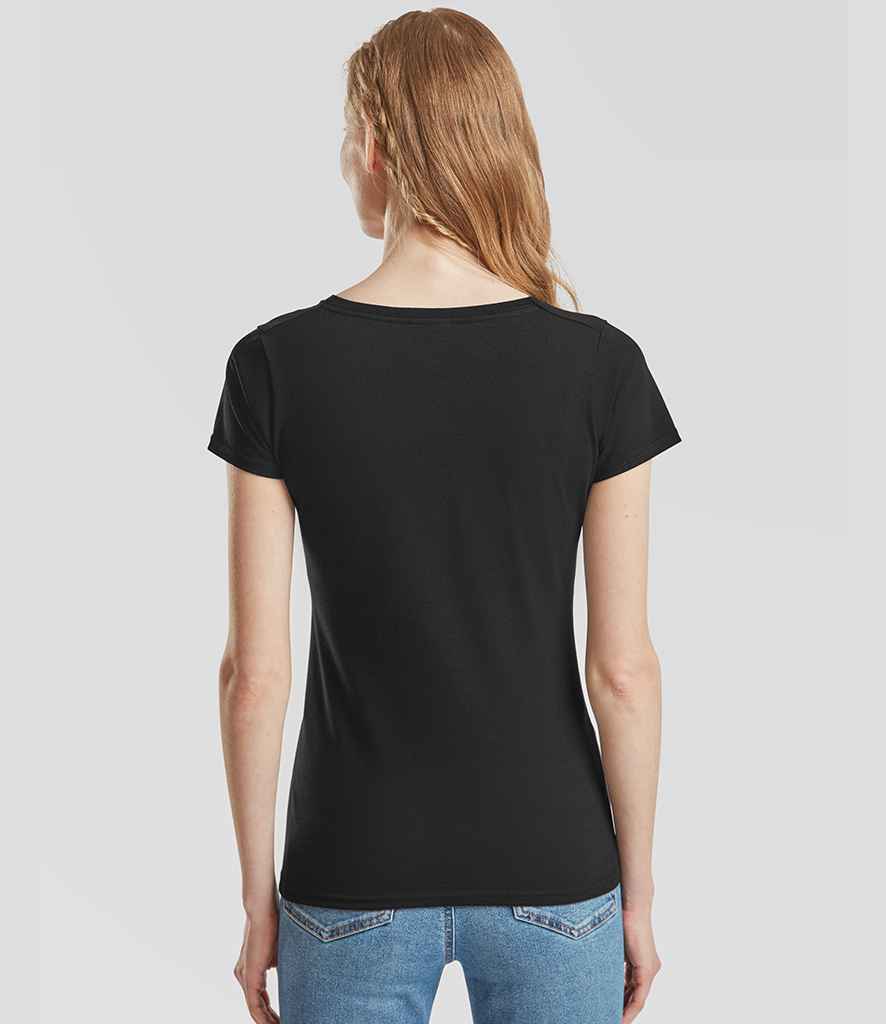 Fruit of the Loom Fruit of the Loom Lady Fit Value V Neck T-Shirt Black