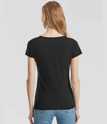 Fruit of the Loom Fruit of the Loom Lady Fit Value V Neck T-Shirt Black