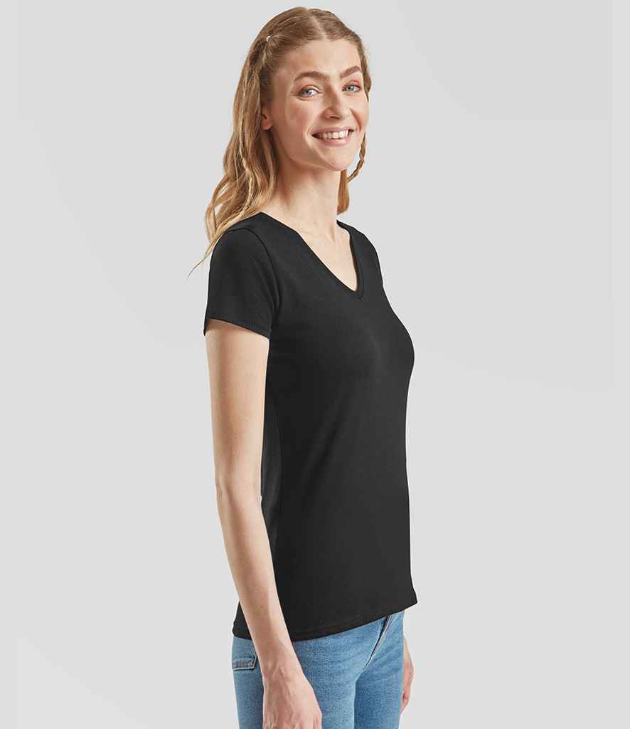 Fruit of the Loom Lady Fit Value V Neck T-Shirt - model image