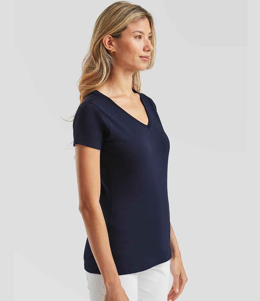 Fruit of the Loom Fruit of the Loom Lady Fit Value V Neck T-Shirt Deep Navy