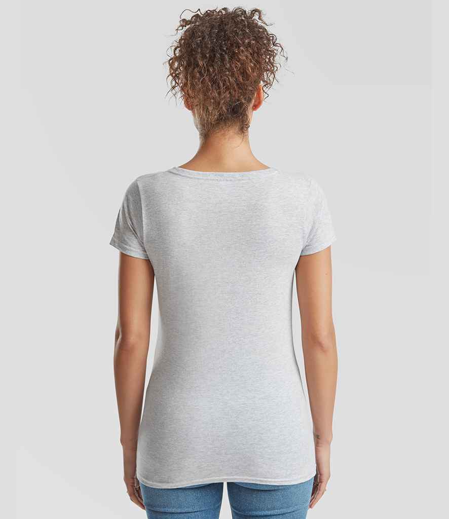 Fruit of the Loom Fruit of the Loom Lady Fit Value V Neck T-Shirt Heather Grey