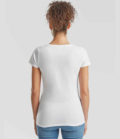 Fruit of the Loom Fruit of the Loom Lady Fit Value V Neck T-Shirt White