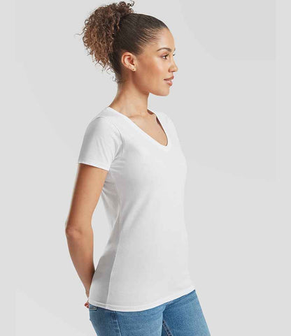 Fruit of the Loom Fruit of the Loom Lady Fit Value V Neck T-Shirt White