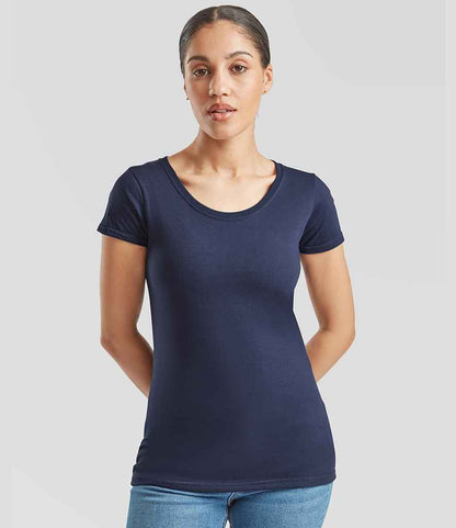 Fruit of the Loom Fruit of the Loom Ladies Iconic 195 T-Shirt Navy