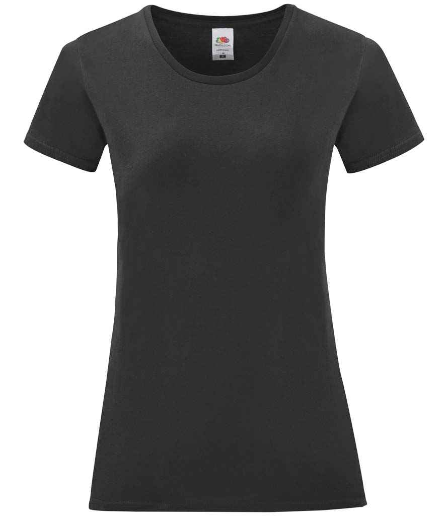 Fruit of the Loom Ladies Iconic 150 T-Shirt in Black
