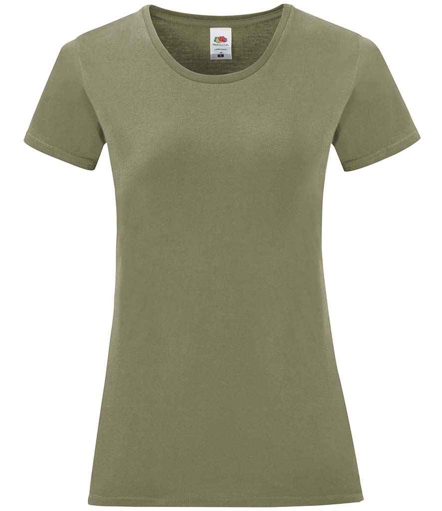 Fruit of the Loom Ladies Iconic 150 T-Shirt in Classic Olive