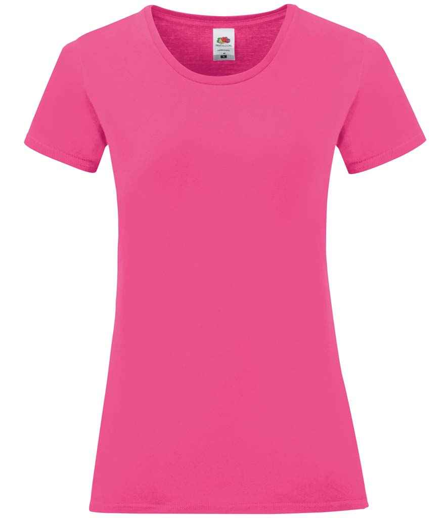 Fruit of the Loom Ladies Iconic 150 T-Shirt in Fuchsia