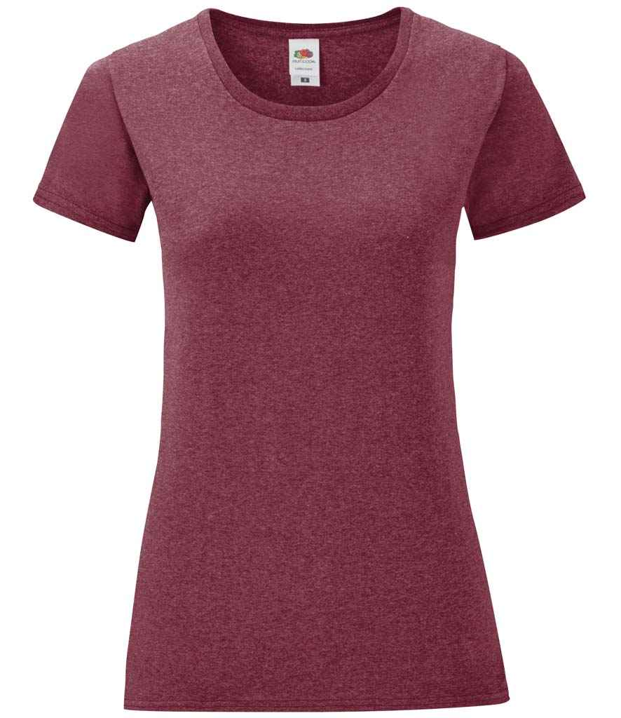 Fruit of the Loom Fruit of the Loom Ladies Iconic 150 T-Shirt Heather Burgundy