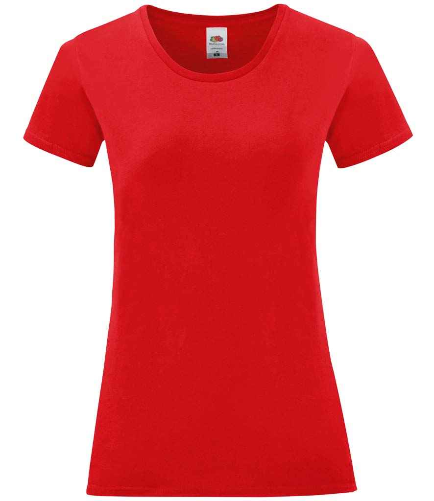 Fruit of the Loom Ladies Iconic 150 T-Shirt in Red