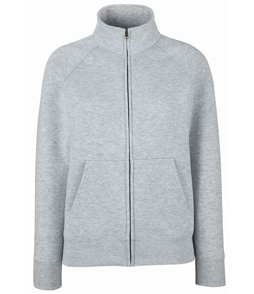 Fruit of the Loom Premium Lady Fit Sweat Jacket in Heather Grey