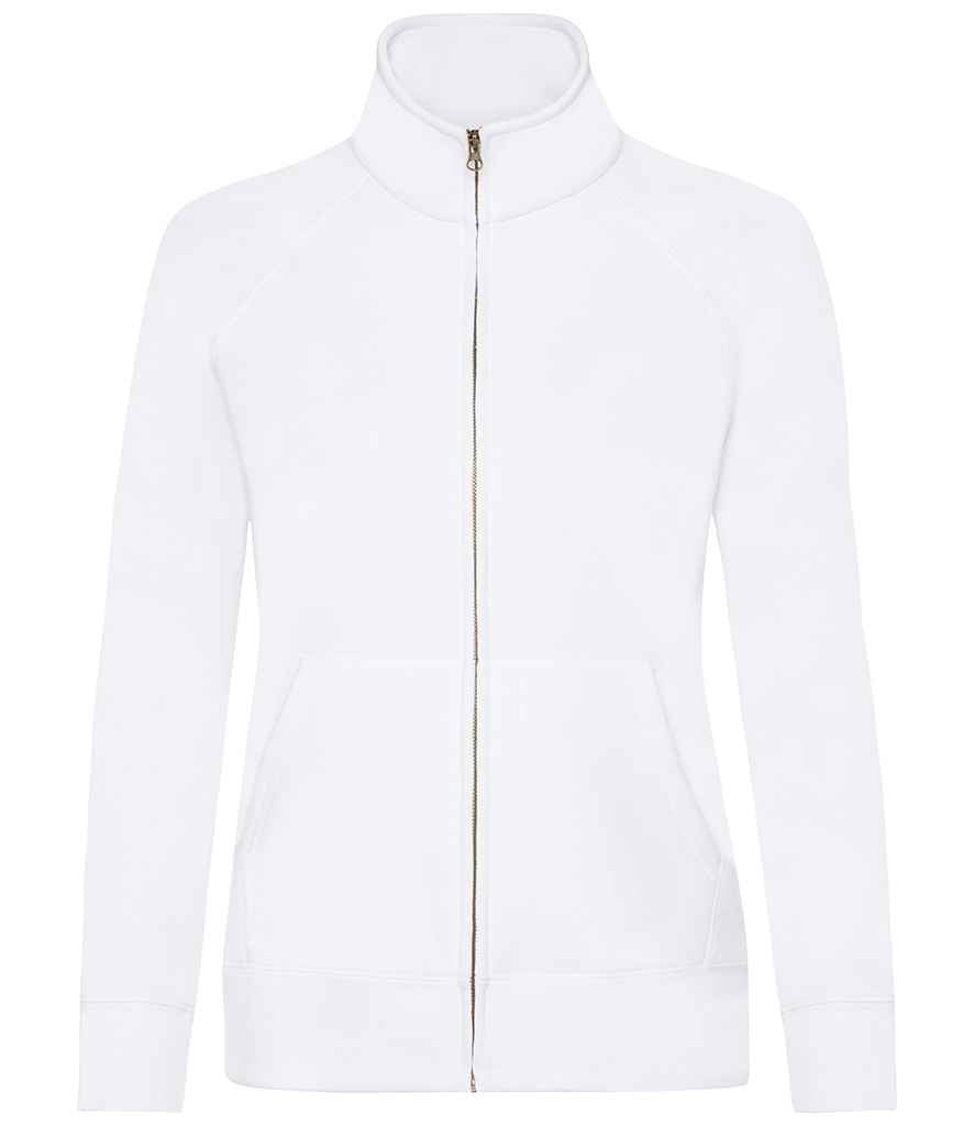 Fruit of the Loom Premium Lady Fit Sweat Jacket in White
