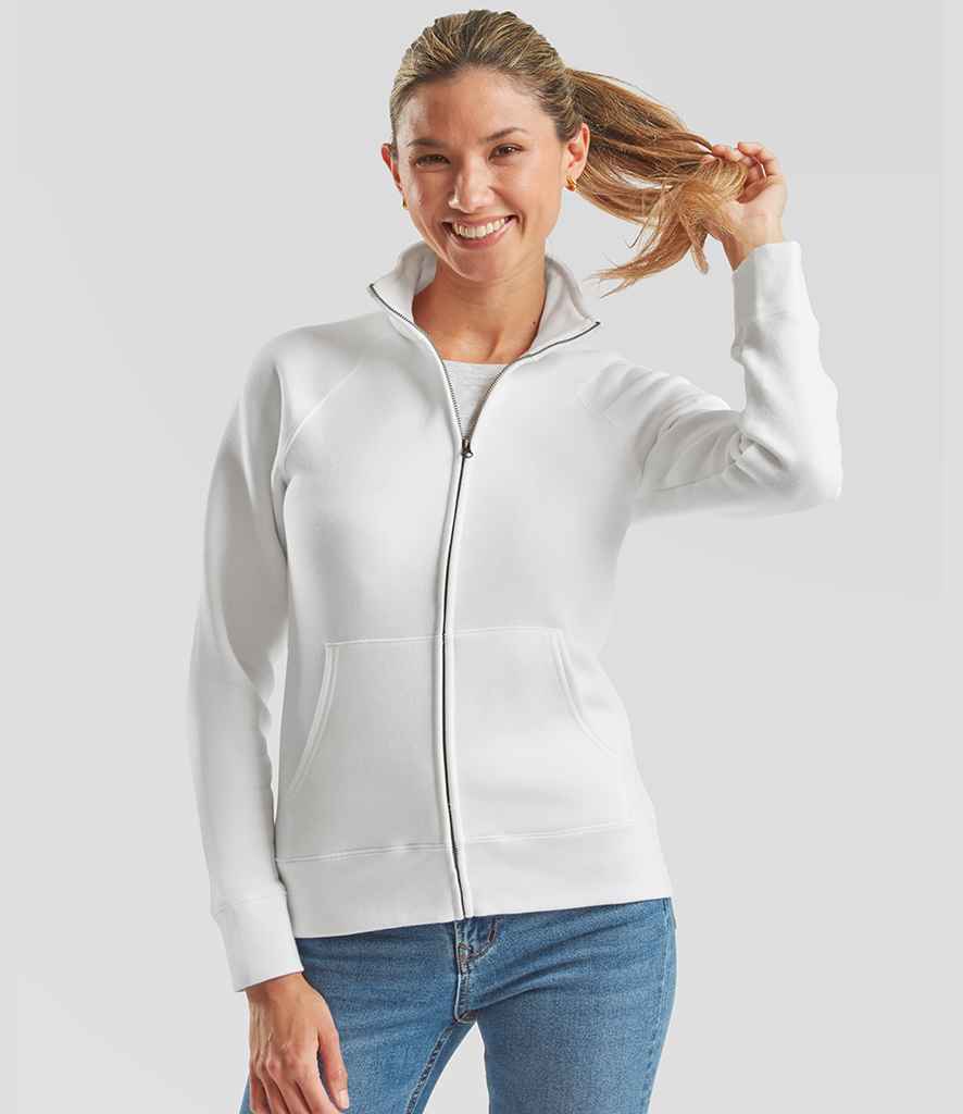 Fruit of the Loom Fruit of the Loom Premium Lady Fit Sweat Jacket White
