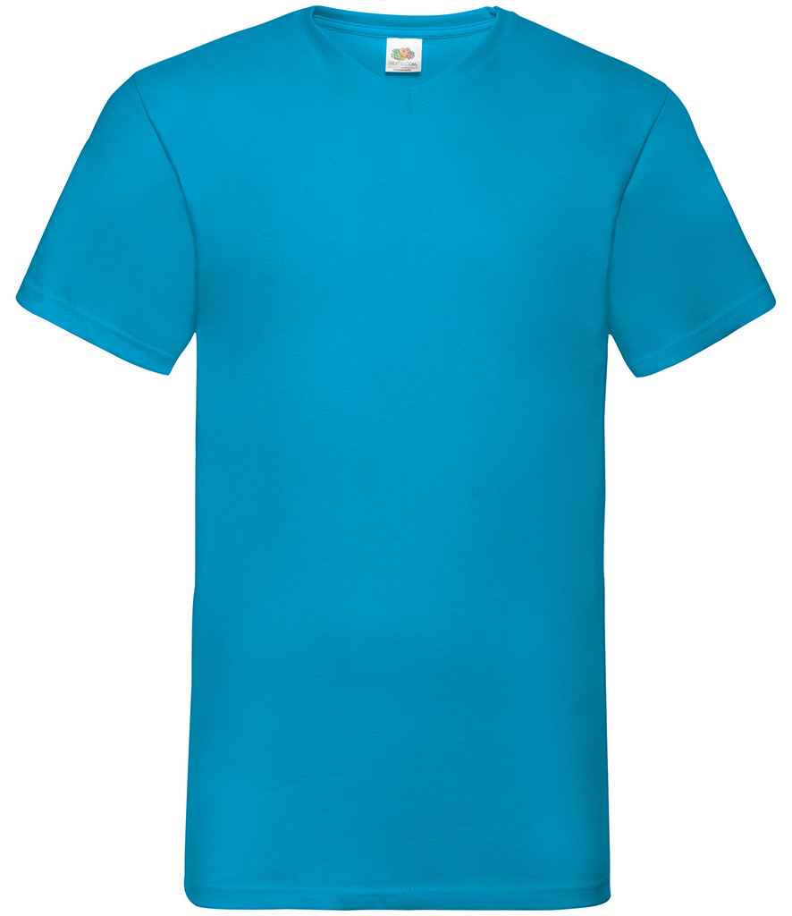 Fruit of the Loom V Neck Value T-Shirt in Azure
