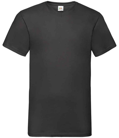 Fruit of the Loom V Neck Value T-Shirt in Black