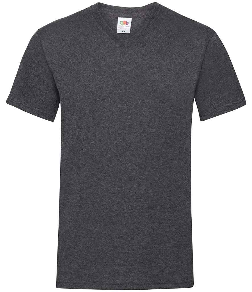 Fruit of the Loom V Neck Value T-Shirt in Dark Heather