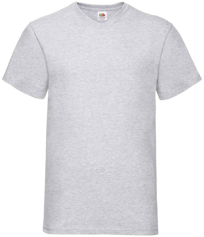 Fruit of the Loom V Neck Value T-Shirt in Heather Grey