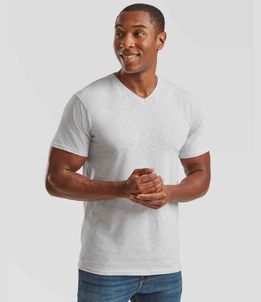 Fruit of the Loom Fruit of the Loom V Neck Value T-Shirt Heather Grey