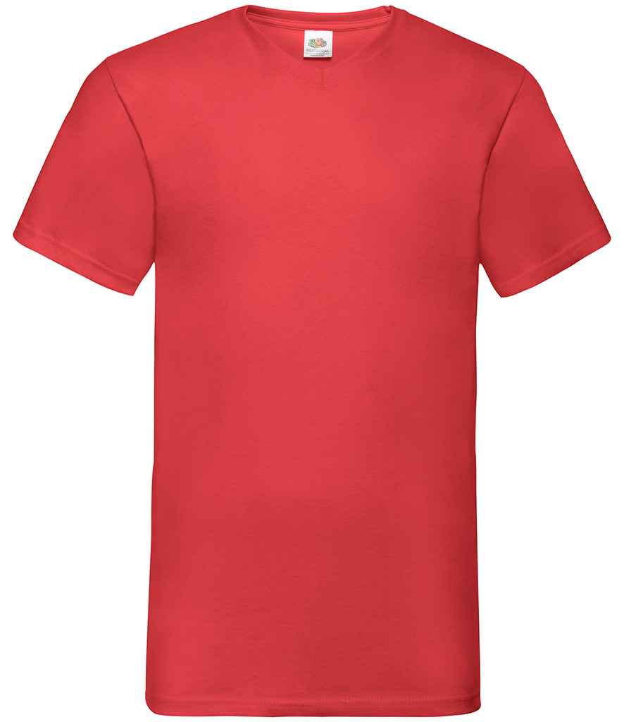 Fruit of the Loom V Neck Value T-Shirt in Red