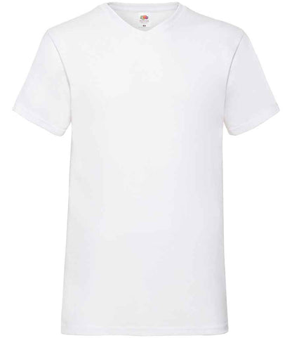 Fruit of the Loom V Neck Value T-Shirt in White