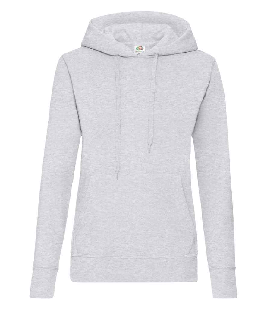 Fruit of the Loom Classic Lady Fit Hooded Sweatshirt in Heather Grey