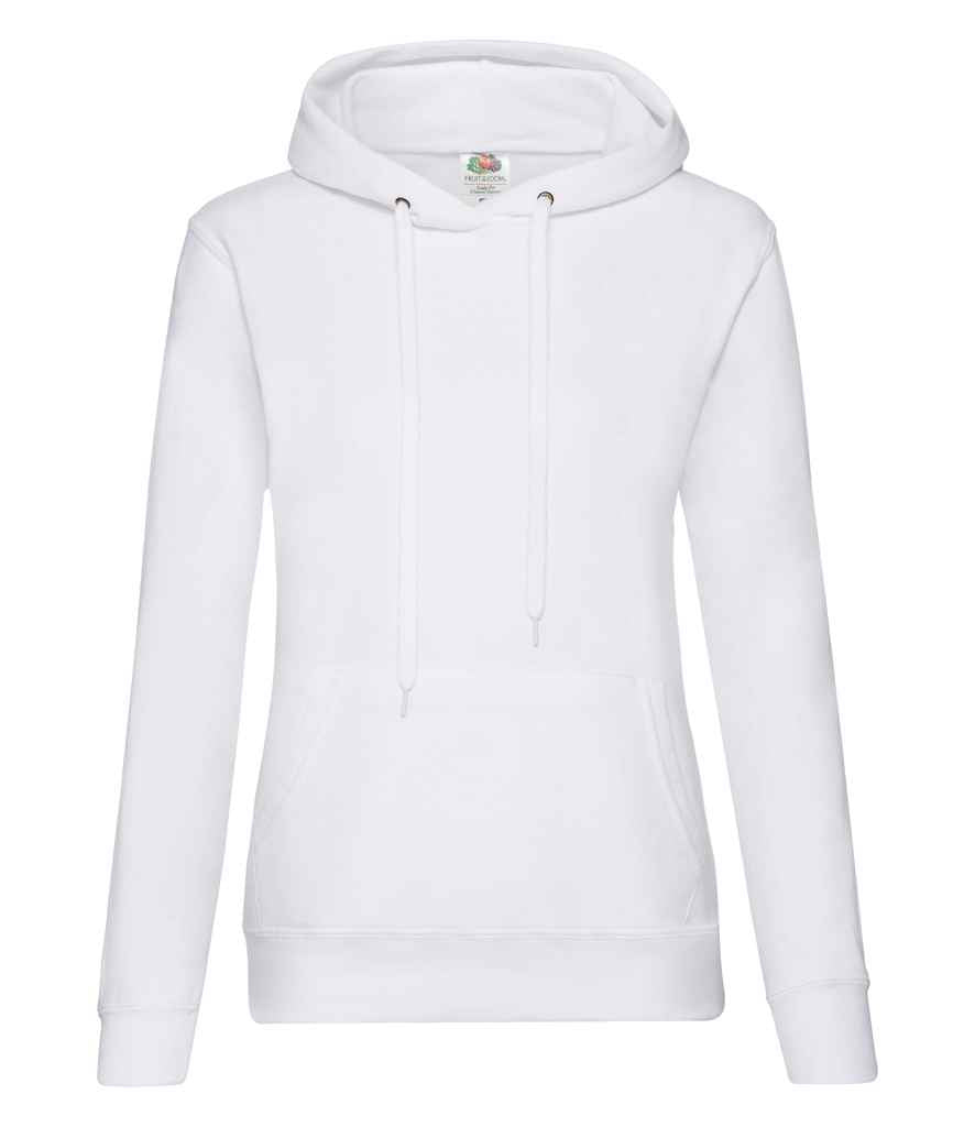 Fruit of the Loom Classic Lady Fit Hooded Sweatshirt in White